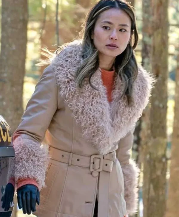 Molly Park Dexter New Blood Jamie Chung Beige Fur Jacket