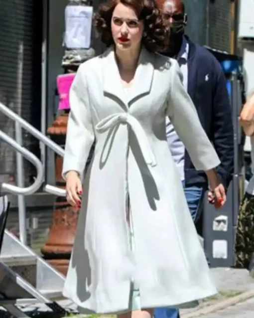 Mrs Maisel The Marvelous White Long Coat with belt