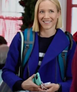 Mystic Christmas 2023 Jessy Schram Blue Coat