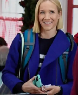 Mystic Christmas 2023 Jessy Schram Blue Coat