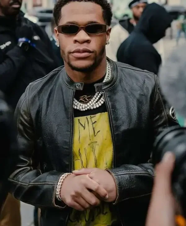 NYC 2024 Devin Haney Black Leather Jacket
