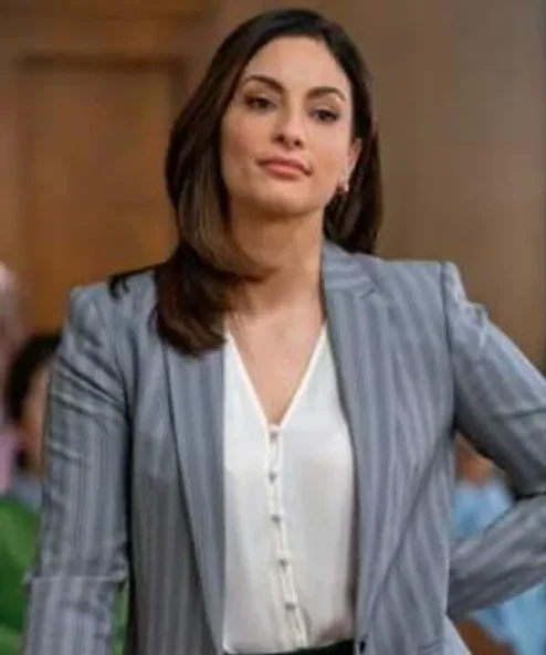 Nancy Drew S03 Jean Rosario Grey Pinstripe Blazer