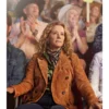 Nancy Travis Brown Suede Leather Coat