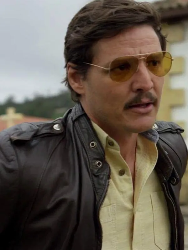 Narcos Javier Pena Leather Black Bomber Jacket