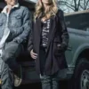 Natasha Double Threat Black Trench Coat