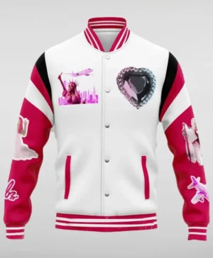 Nicki Minaj Pink Friday 2 He Got That Super Bass Varsity Jacket Front 1