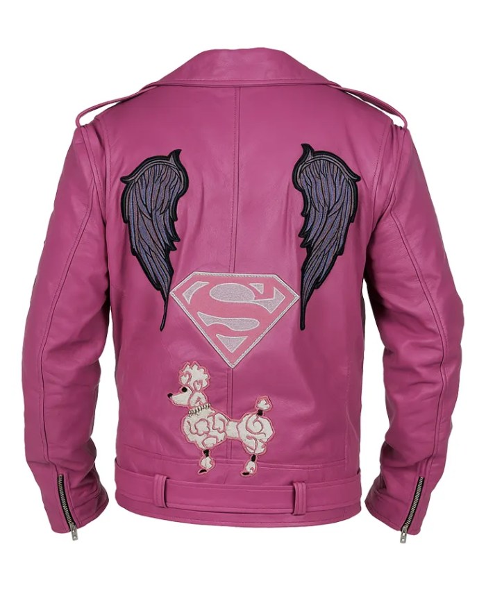 Nicolas Cage Pink Motorcycle Genuine Leather Jacket