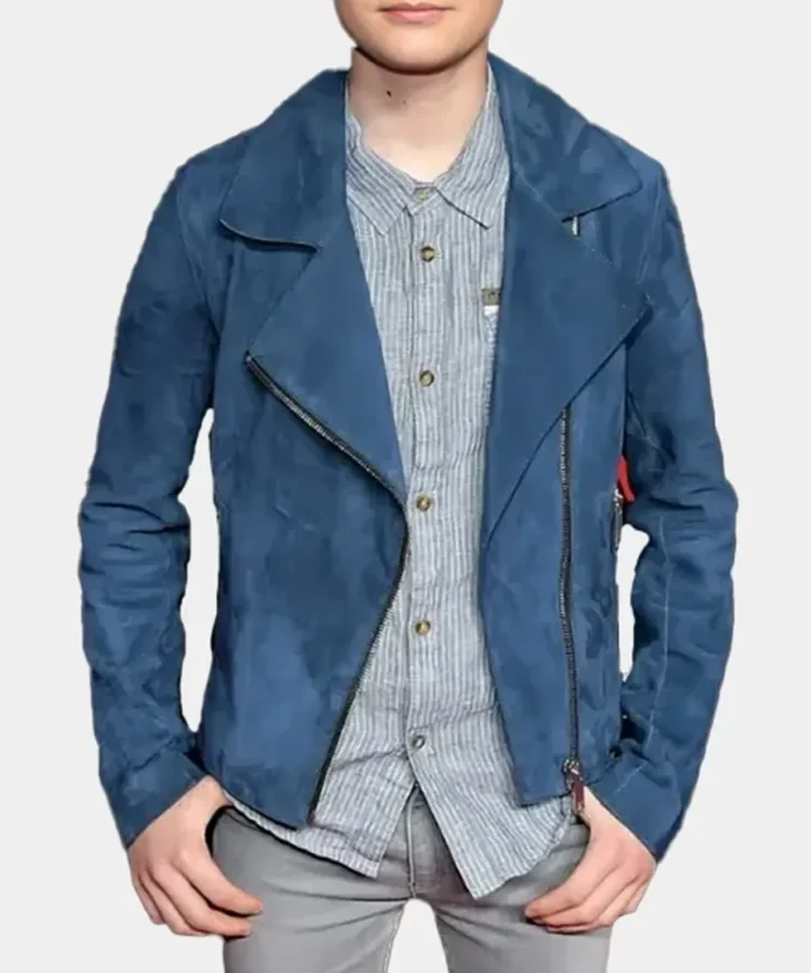 Noah Schnapp Stranger Things Event Leather Navy Blue Jacket