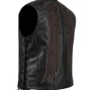 Norman Reedus The Walking Dead Black Leather Vest with Angel Wings Patches