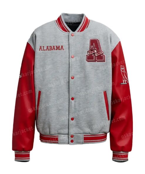 Order NCAA Alabama Crimson Tide OVO Red Letterman Varsity Jacket For Men And Women