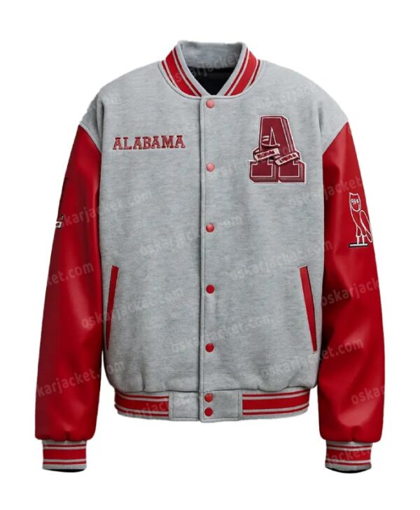 Order NCAA Alabama Crimson Tide OVO Red Letterman Varsity Jacket For Men And Women