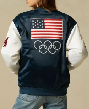 Olympics Team USA Varsity Jacket back look