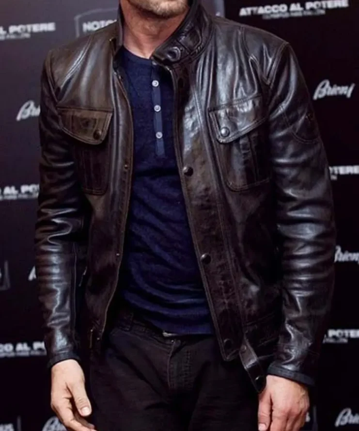 Olympus Has Fallen Mike Banning Leather Black Jacket