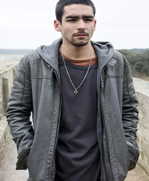 Omar Ayuso Elite Grey Quilted Cafe Racer Leather Jacket