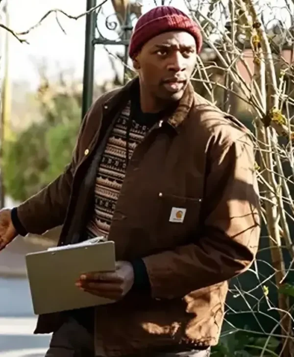 Omar Sy Lupin 2023 Brown Jacket