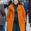 Only Murders In The Building Mabel Mora Brown Fur Long Coat