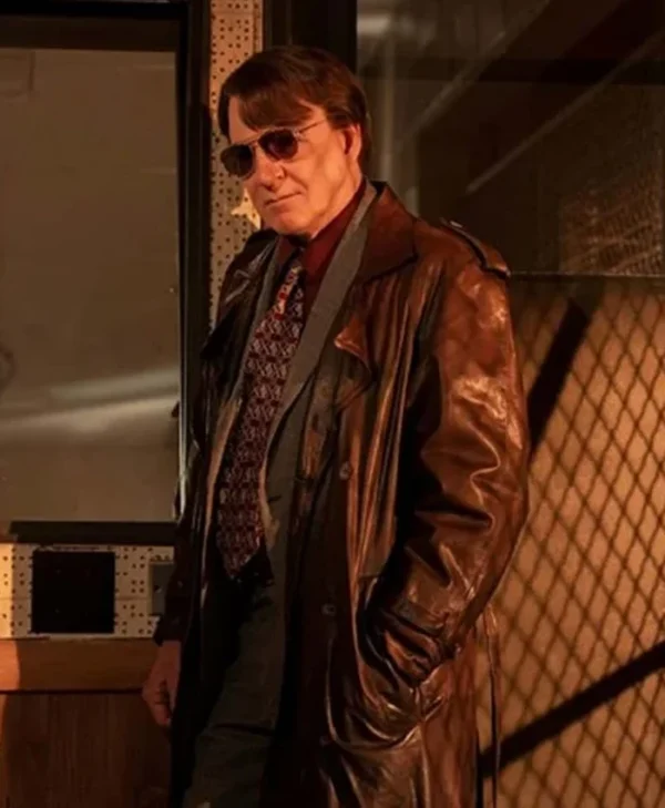 Only Murders in the Building Steve Martin Brown Leather Coat