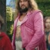 Buy A Minecraft 2025 Jason Momoa Pink Leather Jacket