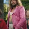 Buy A Minecraft 2025 Jason Momoa Pink Leather Jacket