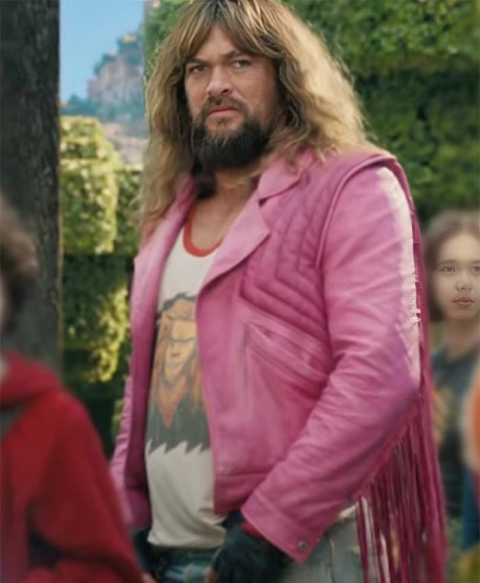 Buy A Minecraft 2025 Jason Momoa Pink Leather Jacket