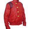 Buy Mens Akira Kaneda Red Good For Health Capsule Logo Leather & Cotton Jacket