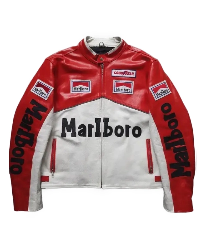 Shop now Cancun Marlboro Racing Vintage Leather Jacket For Sale