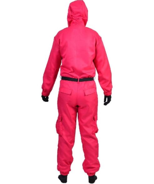 Squid Game TV Series 2021 Guards Hooded Pink Jumpsuit