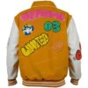 Order this Boxy Fit Graffiti Multicolor Letterman Varsity Jacket For Men