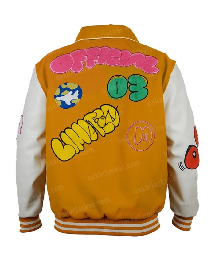 Order this Boxy Fit Graffiti Multicolor Letterman Varsity Jacket For Men