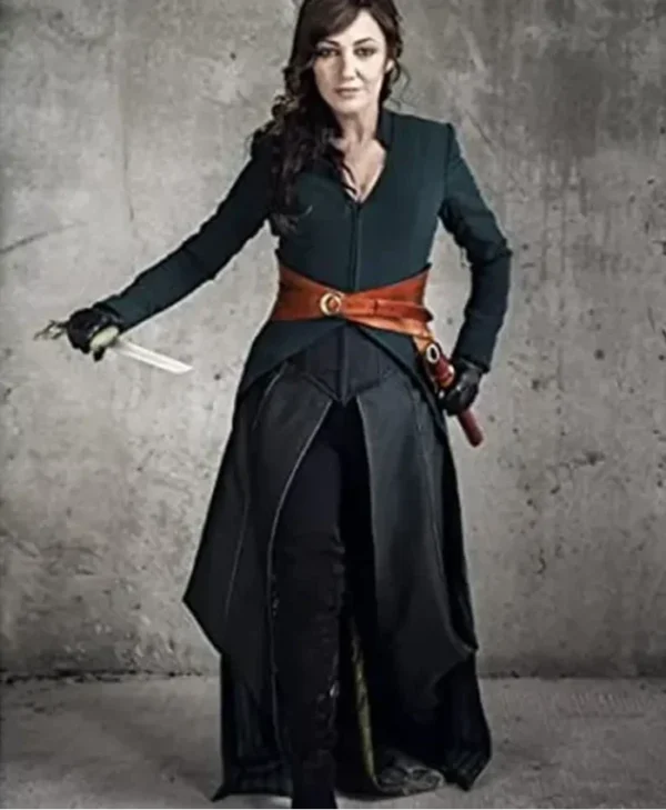Orla Brady Into The Badlands Dark Sea Green Trench Coat