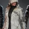 PUBG Women’s White Leather Hooded Jacket
