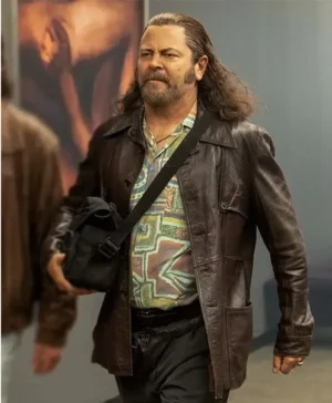 Pam and Tommy Uncle Miltie Brown Leather Coat