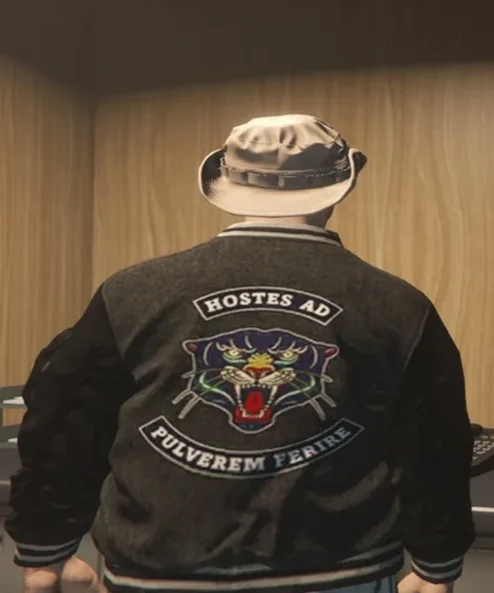 Panther GTA 6 Bomber Letterman Jacket back look