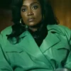 Patina Miller Power Book III Raising Kanan S03 Green Leather Jacket