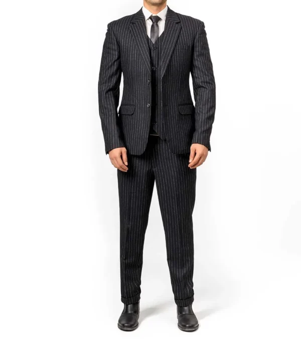 Peaky Blinders Thomas Shelby Three Piece Suiting Pinstripe Suit