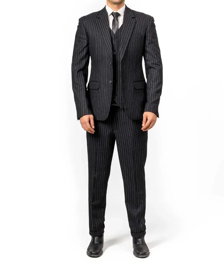 Peaky Blinders Thomas Shelby Three Piece Suiting Pinstripe Suit