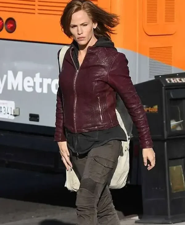Peppermint Jennifer Garner Leather Jacket