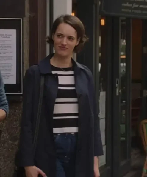 Phoebe-Waller-Bridge-TV-Series-Fleabag-Navy-Blue-Double-Breasted-Wool-Trench-Coat