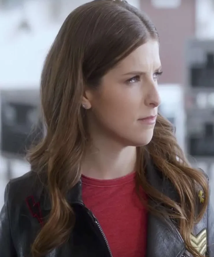 Pitch Perfect 3 Beca Black Zipper Patches Leather Jacket