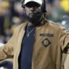 Pittsburgh-Steelers-Salute-To-Service-Head-Coach-Tomlin-Brown-Bomber-Jacket