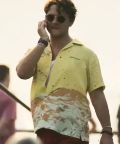 Players Augustus Prew Yellow Printed Shirt