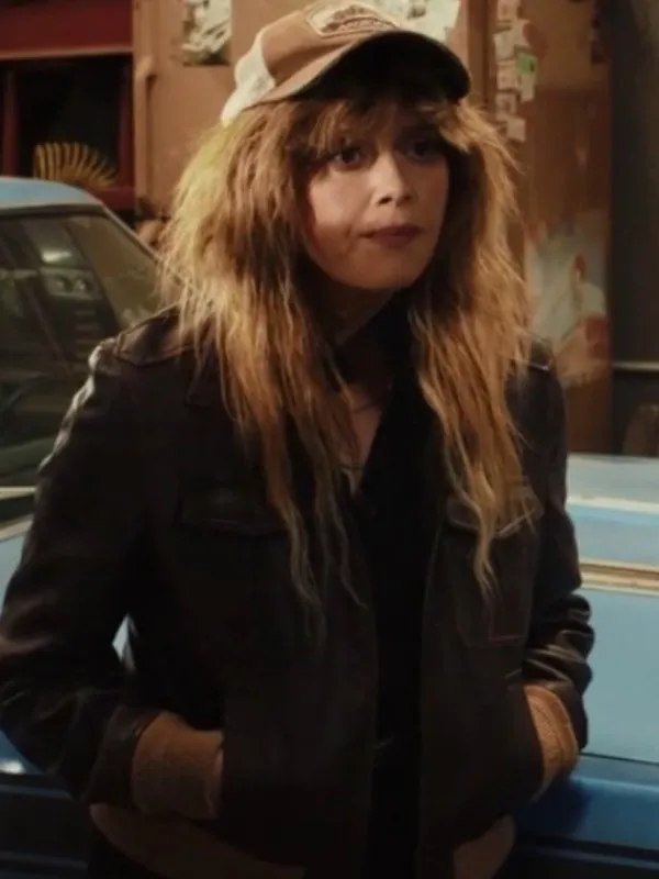 Poker Face 2023 Charlie Cale Suede Bomber Jacket