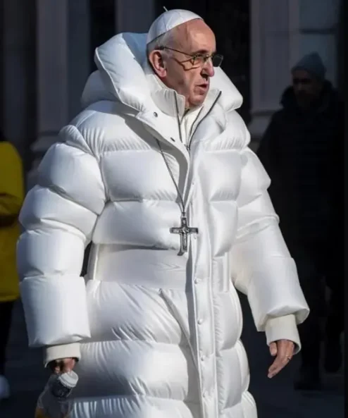 Pope Francis White Puffer Jacket