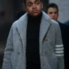 Power Book II Ghost S03 Tariq St. Patrick Grey Faux Fur Coat