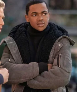 Power Book II Ghost Tariq St Patrick Shearling Hooded Jacket