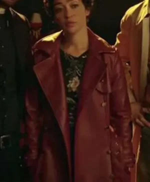 Preacher Ruth Negga Maroon Leather Coat
