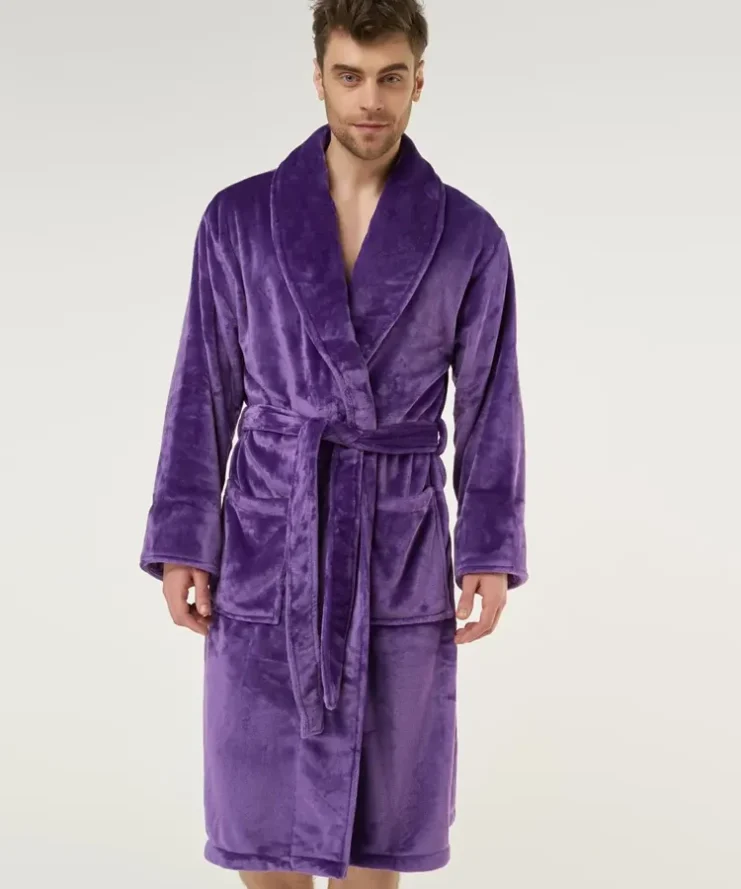 Purple Mens Terry Cloth Robe