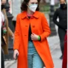 Rachel Brosnahan The Marvelous Mrs. Miriam Orange Wool Long Coat