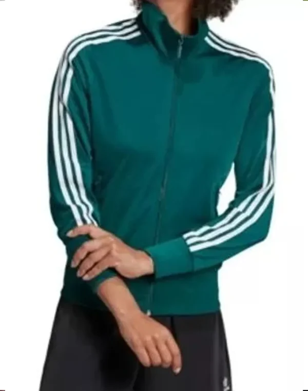Rachel Reid The Wilds White Straps Green Fleece Jacket