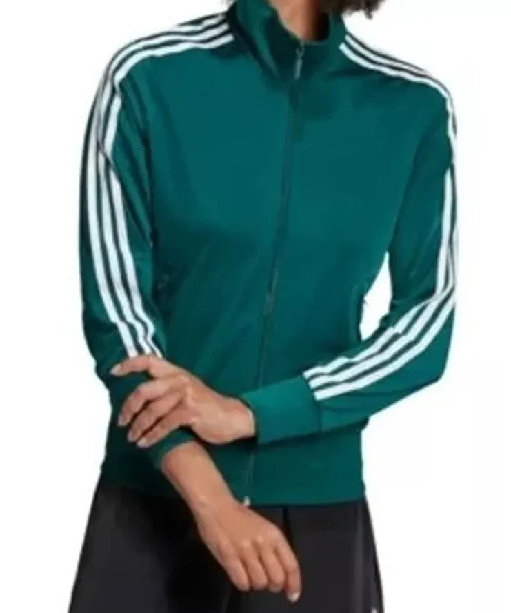 Rachel Reid The Wilds White Straps Green Fleece Jacket